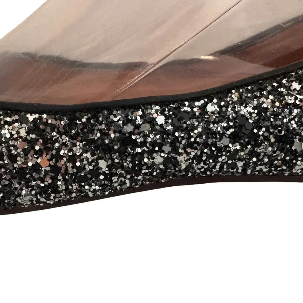 Madewell 1937 Black Glitter Sparkly Ballet Flats Pointed Toe Fairy Whimsygoth 9